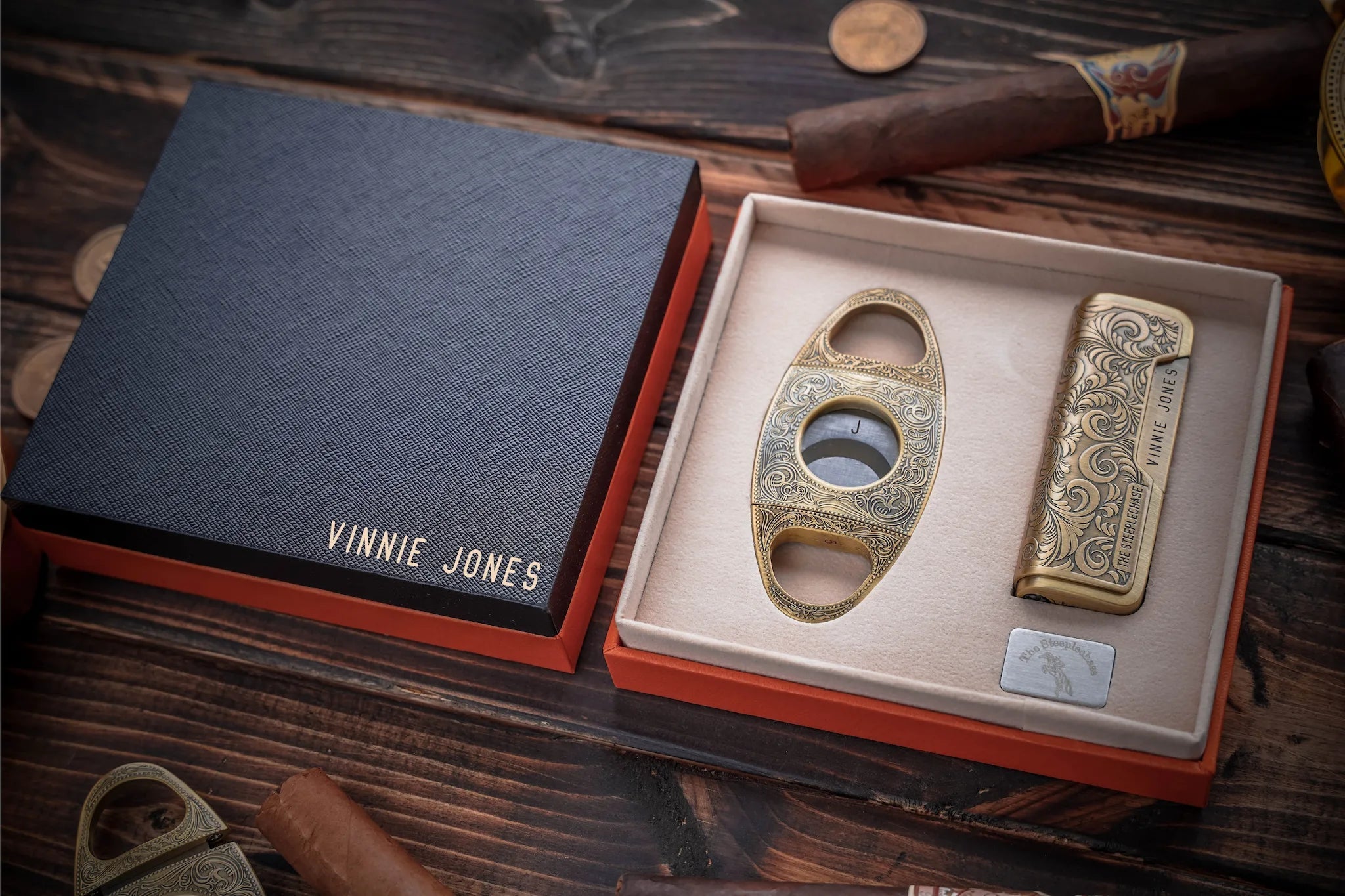 Personalized Cigar Cutter Lighter Set | Engraved Gift for Men engraved lighter gift - personalized lighter for him