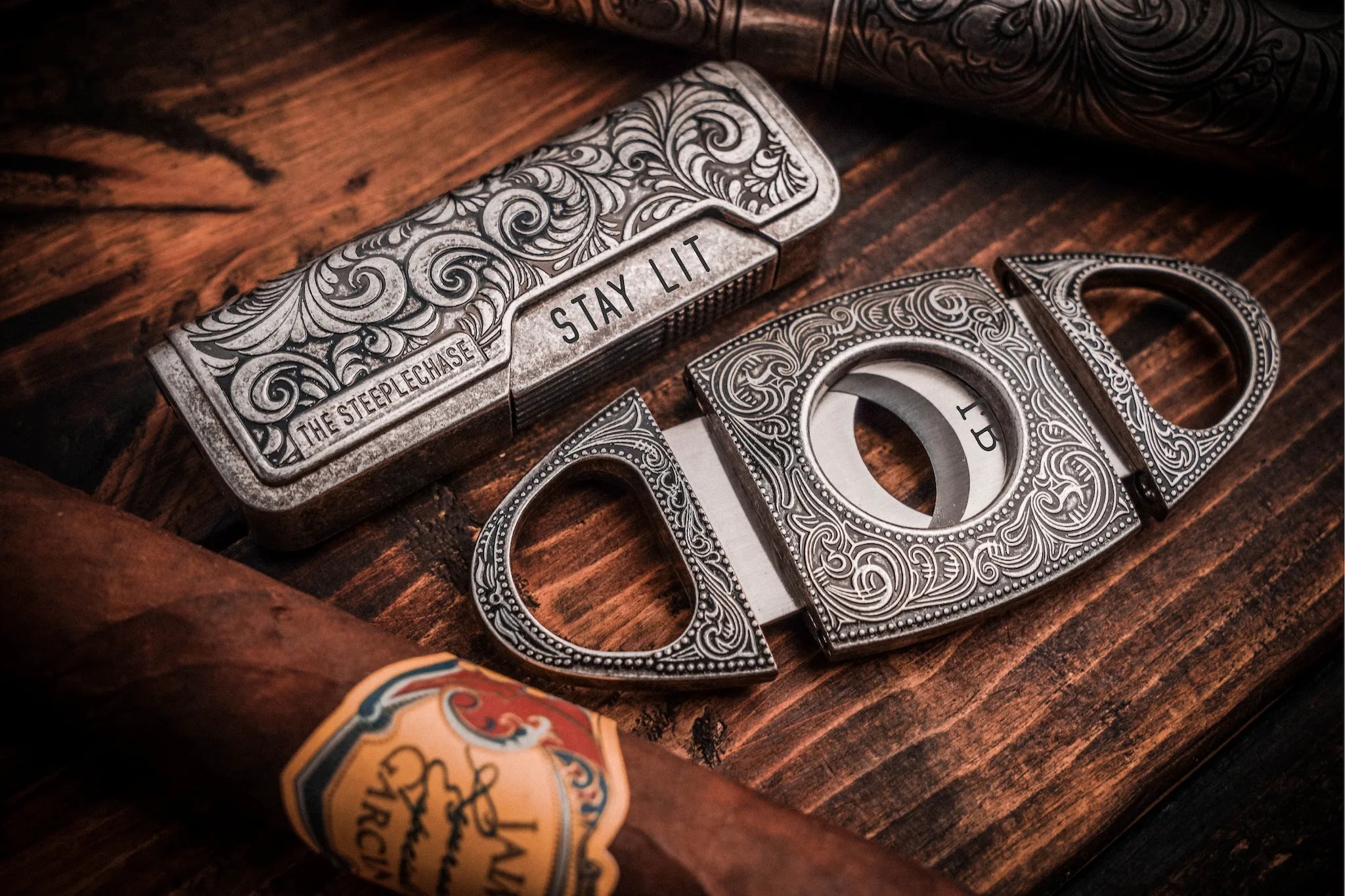 Personalized Cigar Cutter Lighter Set | Engraved Gift for Men engraved lighter gift - personalized lighter for him