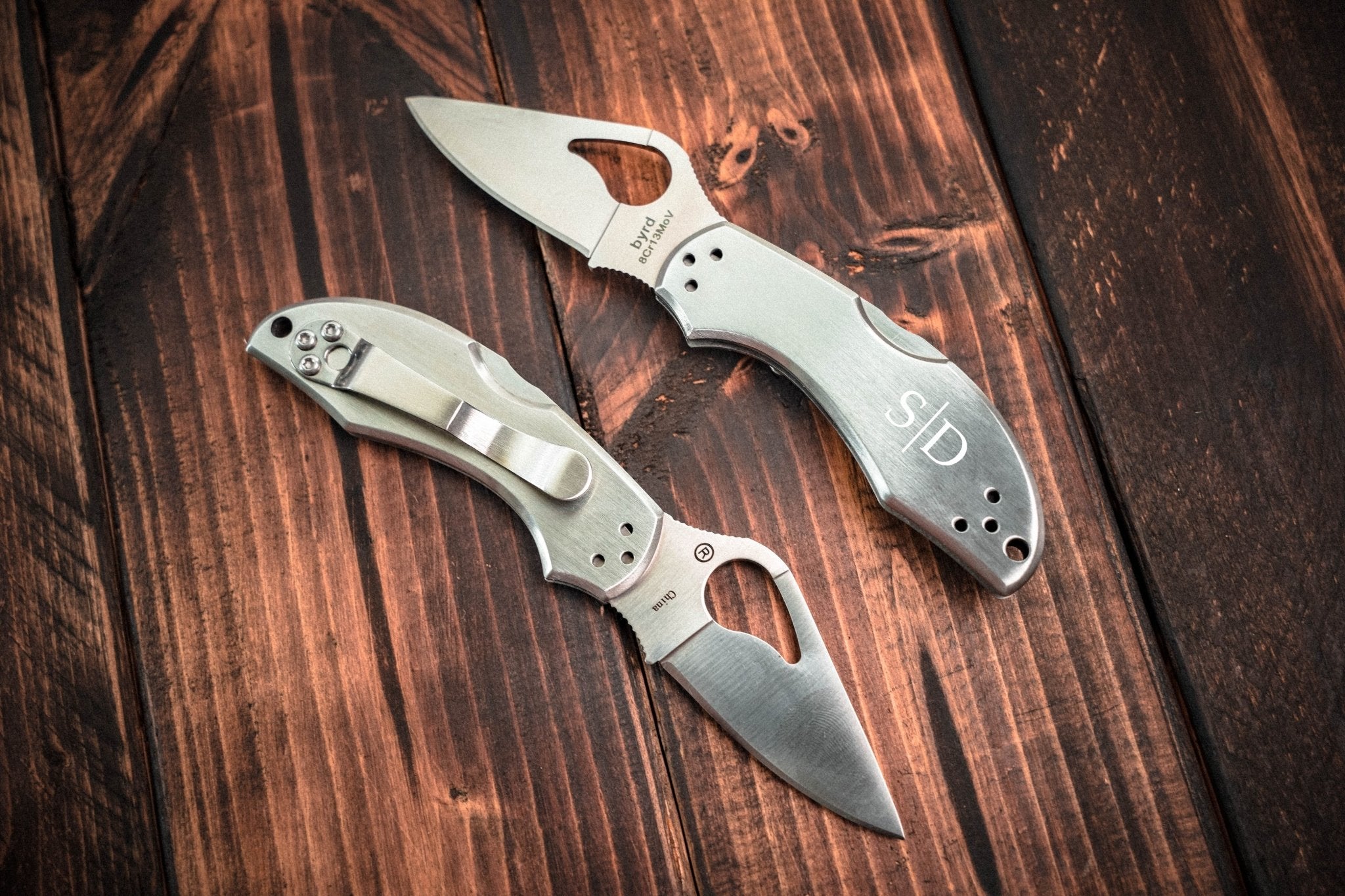 Spyderco Knife engraved lighter gift - personalized lighter for him